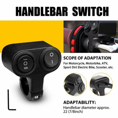 Manillar LED de 7/8" para moto ATV interruptor de encendido/apagado botón punto luz de ráfaga antiniebla Foto 1 de 4