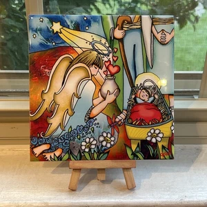 Susana Lopez Castells Ceramic 6" x 6" Christmas Nativity Scene Print Art Tile - Picture 1 of 11