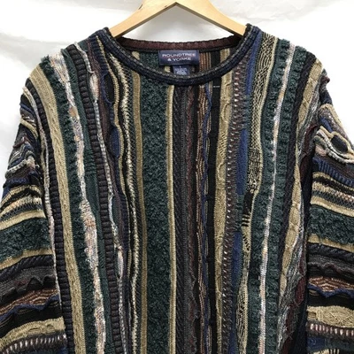 Vintage Roundtree & Yorke 3D Coogi Style Sweater 90’s Cosby Multicolor Mens L - Image 1 of 4