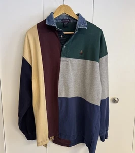 Vintage GANT Preppy Rugby Polo Colorblock Long Sleeve Shirt Mens XL - Picture 1 of 12