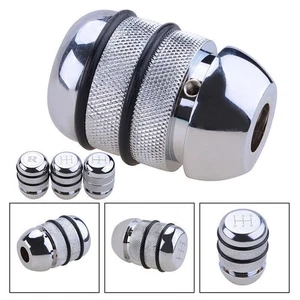 Universal Car Aluminum 5 Speed Black Gear Shift Knob Shifter Lever Head Stick / - Imagen 1 de 8