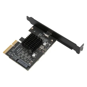USB 3.2 Gen 2 Expansion Card Type C 20Gbps ASM3242 Main Control PCIe To USB NEW - Afbeelding 1 van 12