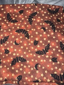 Halloween Cat & Bats Toss With Stars Debbie Mumm  Cotton Fabric 1 Yard Rare - Picture 1 of 5