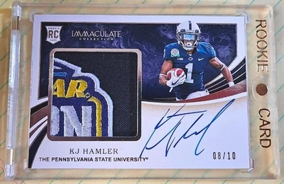 KJ Hamler RPA /10 Bills/Broncos ON CARD RC Jersey Bowl Logo Patch auto - Image 1 of 2