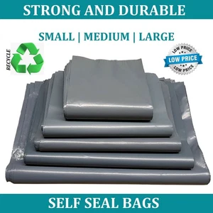 14" x 19" grau Versandtaschen stark Paket Porto Kunststoff Post Poly selbstklebend - Bild 1 von 7