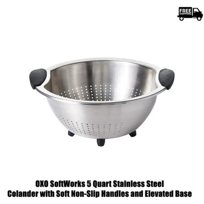 OXO SoftWorks 5 Quart Stainless Steel Colander with Soft Non-Slip Handles and El - Image 1 of 4