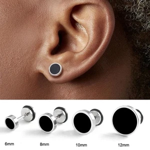 1 pair Street Wear Hip Hop Earring Solid Color Fashion Stud Earring  Gift - Picture 1 of 16