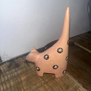 Vintage Stone Carved Painted Cat - Picture 1 of 5