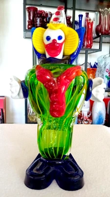 Schwerer Glas Clown - MURANO . dekoratives Designerobjekt - Höhe 22 cm - Bild 1 von 4