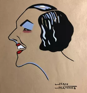 Jean Jeannet — Gaby Morlay — gouache au pochoir signée dans la planche — 1934. - Picture 1 of 9