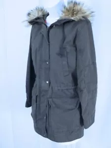 Abrigo con capucha extraíble de algodón marrón edición exterior para mujer talla S - Imagen 1 de 12