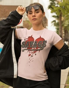 Savage Hearted Streetwear T-Shirt Damen Tee - Bild 1 von 1