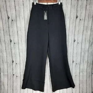 NEU Boohoo Premium Damen Hose Pants Größe 6 maßgeschneidert weites Bein schwarz Neu mit Etikett  - Bild 1 von 9