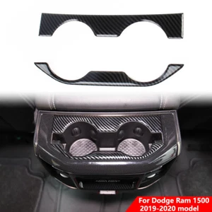 Carbon Fiber Style Inner Rear Cup Holder Panel trim For Dodge Ram 2019-2025 - Imagen 1 de 6