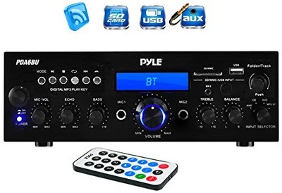 Pyle PDA6BU USB/SD-Card 200-Watt Bluetooth Stereo Amplifier Receiver - Image 1 of 4