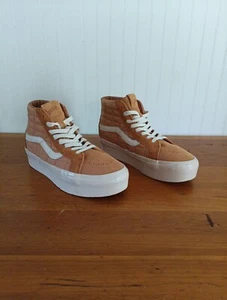 Size 8.5 Vans Skate Platform Sk8-Hi Quilted Suede Salmon Cream Orange Strawberry - Picture 1 of 18