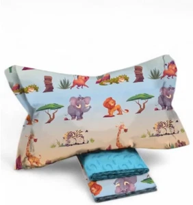 Novia Completo Letto 3pz Jungle Animali Letto Singolo 100% cotone 1 Piazza - Picture 1 of 1