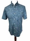 Pretty Green Mens Shirt Size Small Blue Slim Floral Paisley Casuals Mod 60s 70s