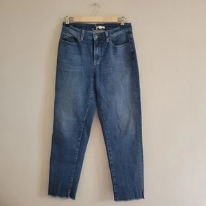 Eileen Fisher Women Organic Cotton Boyfriend Jeans Raw Hem Ankle Mid Rise Size 2 - Picture 1 of 9