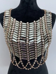 NEU MIT ETIKETT KRISTALL KETTE VERZIERT TOP ONE SIZE - Bild 1 von 4