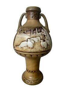 Amphore Austrian Vintage Jugendstil Keramik Schafslandschaft Keramik Vase #2117 - Bild 1 von 10