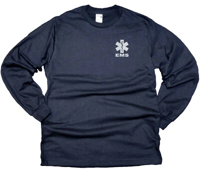 EMS Cotton Long Sleeve t Shirts with Reflective Decoration on Both Front and Bk - Image 1 of 4