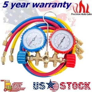 1/4"SAE Refrigeration Air Conditioning For R12/R502 AC Diagnostic Manifold Gauge - Picture 1 of 12