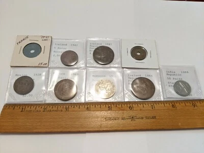 9 WORLD COIN LOT FRANCE 1941, MEXICO 1928, ICELAND, IRELAND, MOROCCO & MORE - Image 1 of 4