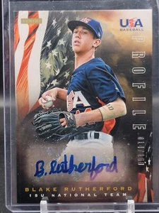 2012 USA Baseball Profile Signatures Autograph Card #17 Blake Rutherford /100 - Picture 1 of 3