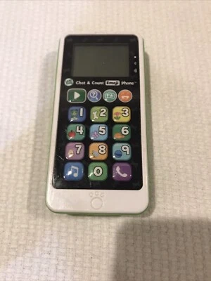 Leap Frog Chat & Count Emoji Phone Green Teaches Core Learning Skills, Games, - Image 1 of 4
