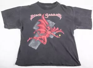 Vintage 1992 Black Sabbath Dehumanizer Europe Tour Faded Black T-Shirt Size L/XL - Picture 1 of 9