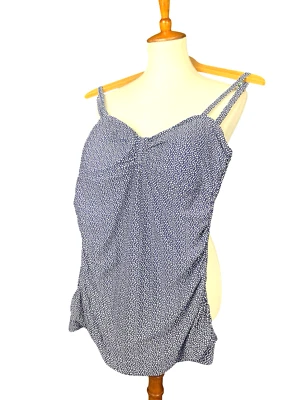 Shore Shapes Blue Tankini Swimsuit Women Size 12 Sweetheart Neckline Ruched Side - Image 1 of 4