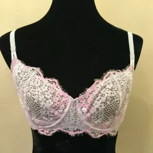 Victoria's Secret Dream Angels Push Up Without Padding Bra Size 32DDD Gray Lace - Picture 1 of 12