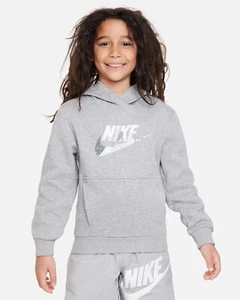 Nike Unisex Jr Kids Cotton Fleece Sweatshirt Art FD3170-063 Gray - Sz L+ - Picture 1 of 5