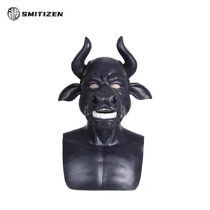 Tocados de silicona SMITIZEN mejorados máscara de toro negro de silicona para cosplay - Imagen 1 de 12