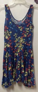 Arizona Jean Co Womens Dress Size Small Blue Yellow Red Colorful Floral 154 - Picture 1 of 5