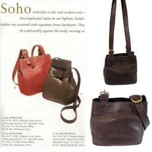 Borsa a tracolla vintage COACH 1996 #4157 in pelle Waverly SoHo fibbia marrone mogano - Foto 1 di 14