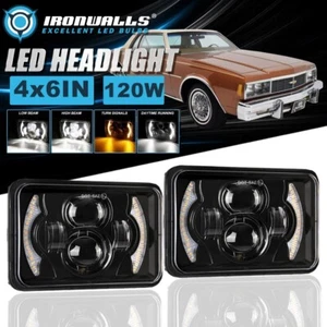 Pair 4x6" INCH LED Headlight Hi/Lo Beam DRL for Chevrolet Impala & Caprice 77-85 - Picture 1 of 12