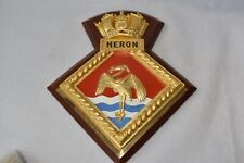 Royal Navy HMS Heron Military Wall Plaque Presented To Captain B Batt 1980/3