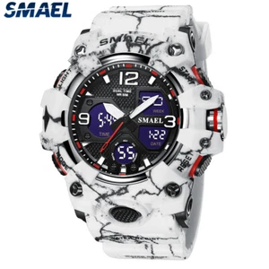 SMAEL Herren Sportuhr Digital Quarz Armbanduhr LED Camouflage Armband Uhren - Bild 1 von 17
