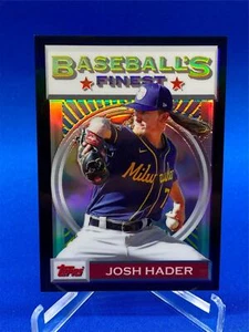 JOSH HADER 2020 TOPPS FINEST FLASHBACKS BLACK REFRACTOR 2/25 MILWAUKEE BREWERS - Picture 1 of 2