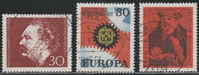 Germany 1966-67 SC# 968, 970, 971 - Three different stamps - Used Lot # 177 - Image 1 of 2
