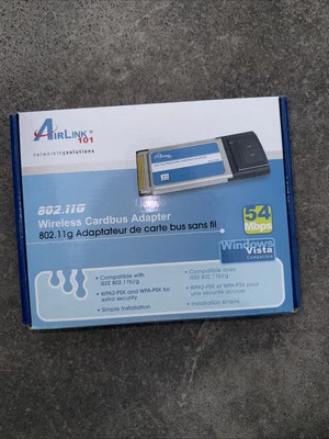 AirLink 101 Wireless Cardbus Adapter AWLC3028 802.11b/g 54Mb Sealed (N2b2) - Image 1 of 2