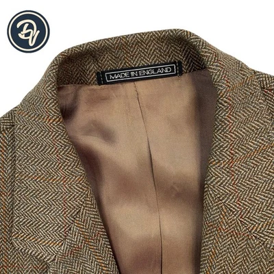 1980's 44 Long L.L. Bean " Thorn Proof " Light Brown Hacking Style Tweed Blazer - Image 1 of 4