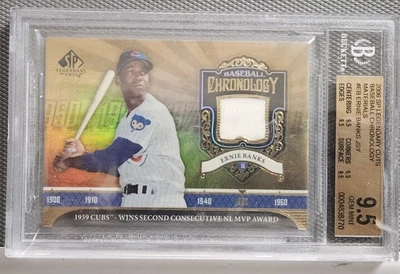 2006 SP Authentic Legendary Cuts Chronology Ernie Banks Game Used Jersey BGS 9.5 - Image 1 of 2