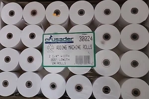 Crusader Adding Machine Paper Rolls.(24) 2 1/4" x 165'..Brand New.. Sealed. - Picture 1 of 2