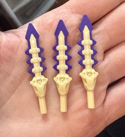 3 LEGO Ninjago Tan Minifigure Sword Dark Purple Serrated Blade Snake Skull Hilt