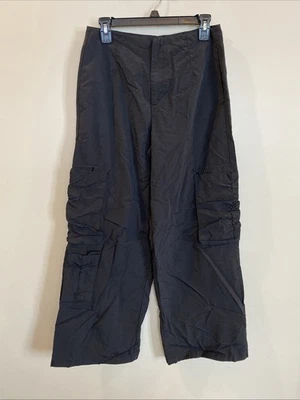 Forever 21 Cargo Pants Juniors Small Black Utility Pockets Y2K Grunge Wide Leg - Image 1 of 4