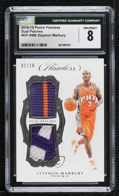 Parche doble impecable Panini 2018-19/10 Stephon Marbury #DP-SMB CGC 8 parche doble Foto 1 de 2