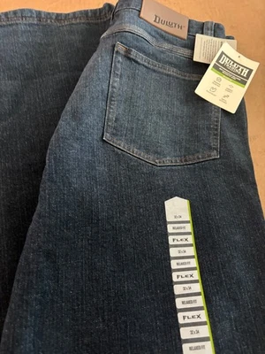 Pantalones de mezclilla Duluth Trading Company 20207 DuluthFlex Ballroom calce relajado 32 x 34 nuevos con etiquetas Foto 1 de 4